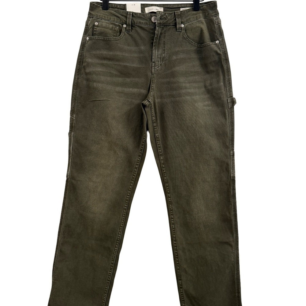 CLEO + WOLF WOMEN'S HIGH RISE CARGO STRAIGHT JEANS